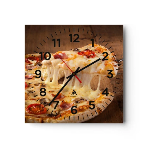 Wall clock - Clock on glass - Masterpiece of Italian Art - 40x40 cm