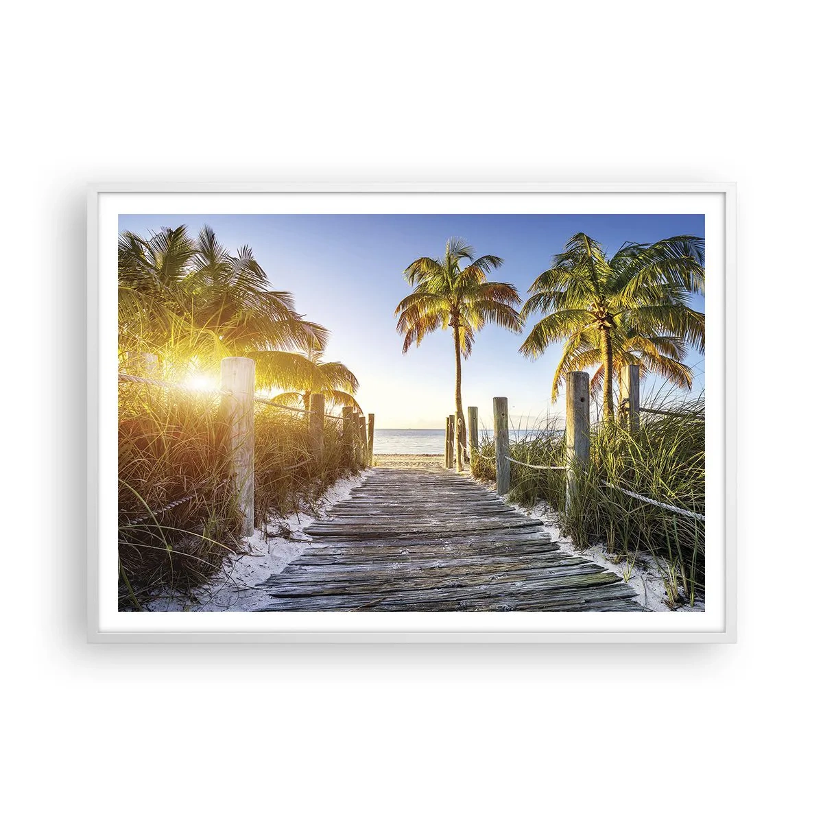 Poster in white frmae - Straight to Paradise - 100x70 cm