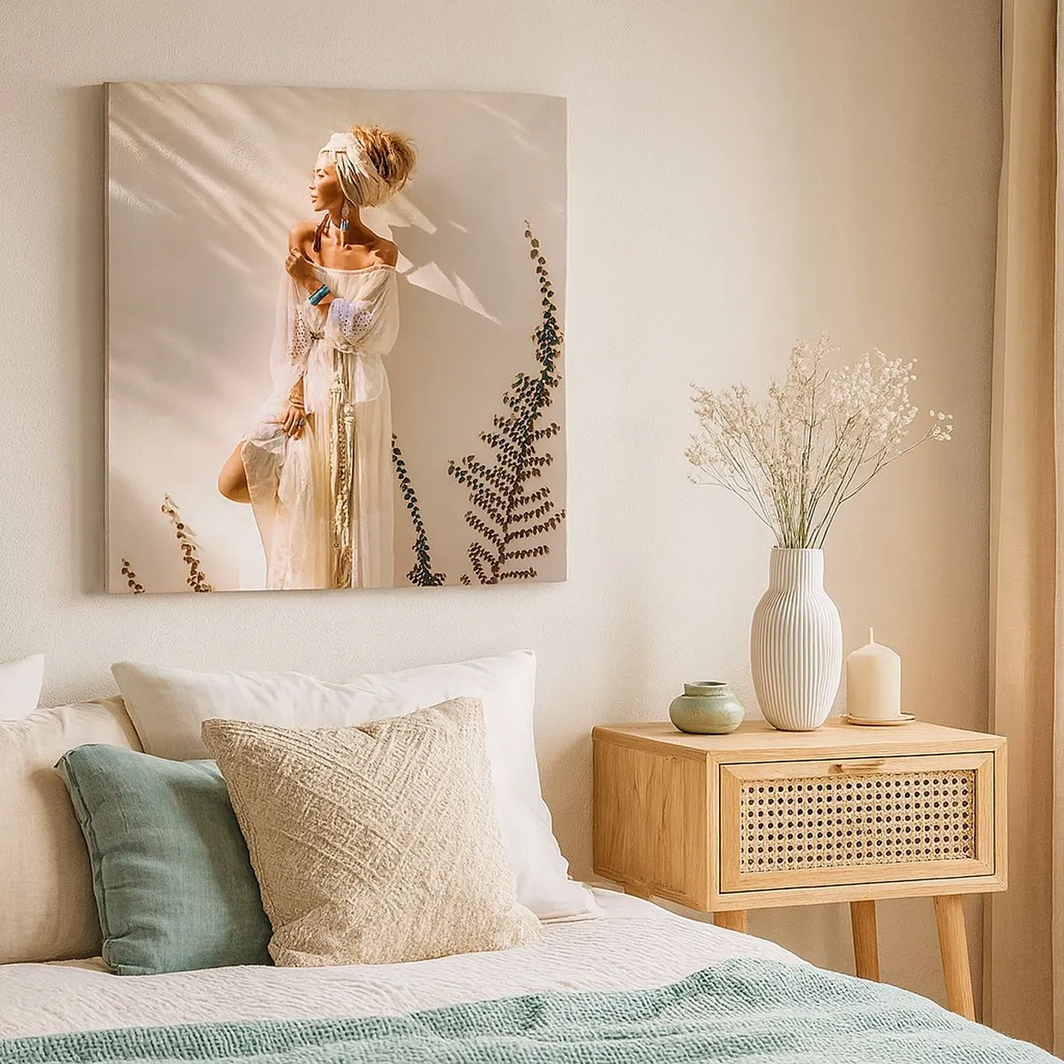 Canvas picture - Sun and Girl - 30x30 cm