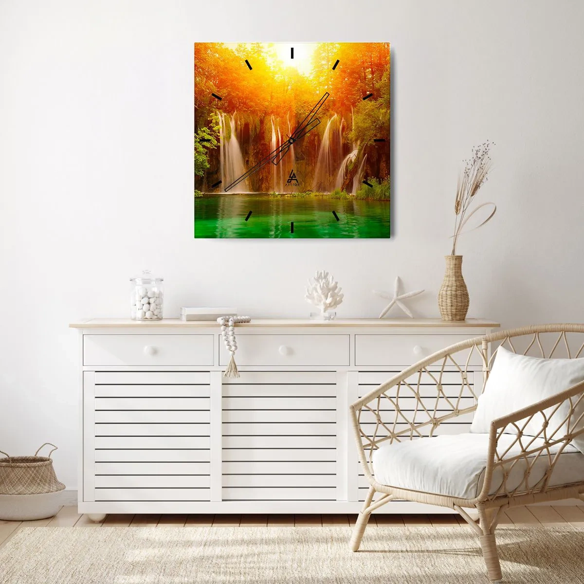 Wall clock - Clock on glass - In the Sun and in the Shade - 40x40 cm