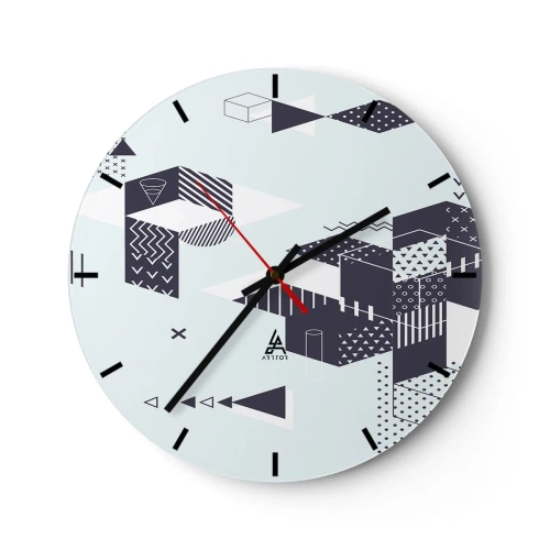 Wall clock - Clock on glass - In the Soul of a Mathematician - 40x40 cm