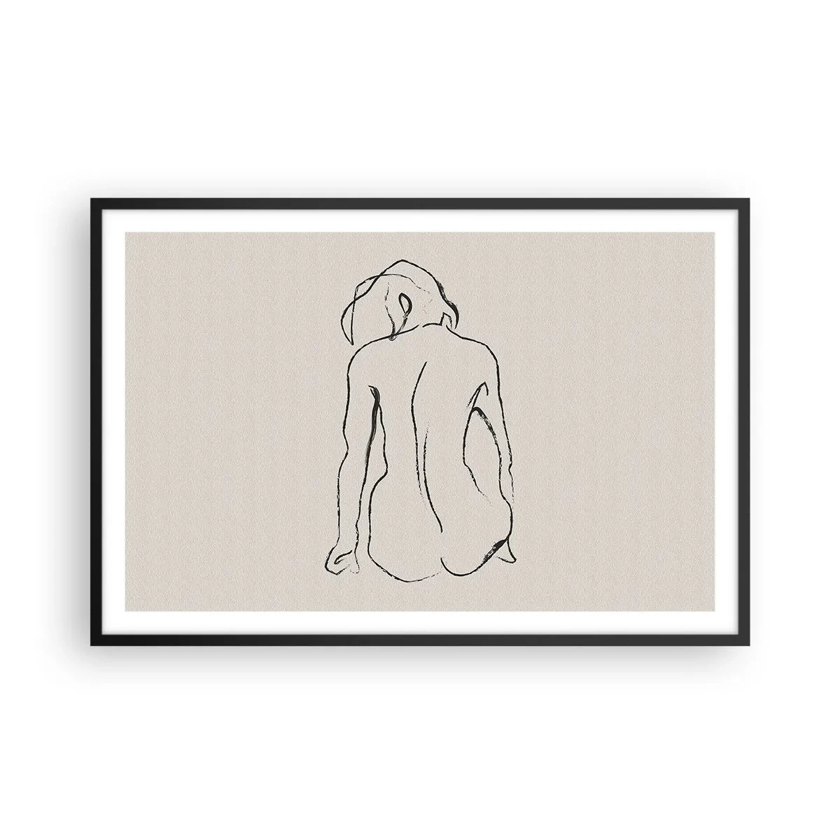 Poster in black frame - Woman Nude - 91x61 cm