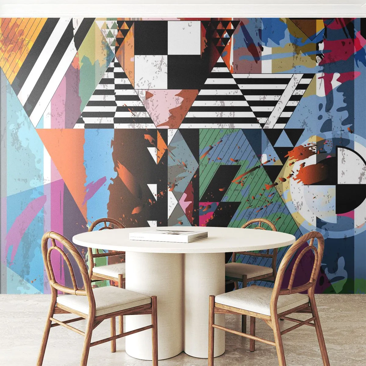 Photo Wallpaper Premium Canvas - Geometric and Organic - Abstraction, Piece, Modern Art - 400x280 cm