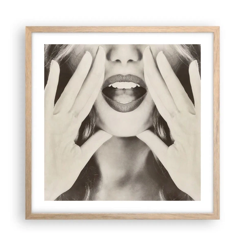 Poster in light oak frame - Coming! - 50x50 cm