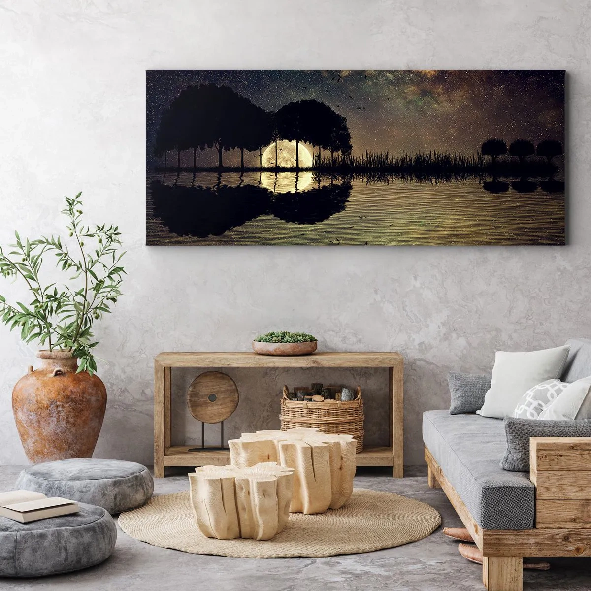 Canvas picture - Night at the Edge of the World - 90x30 cm