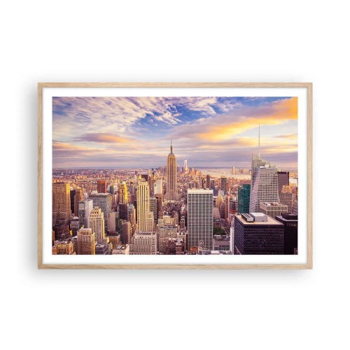 Poster in light oak frame - Reaching the Clouds - 91x61 cm