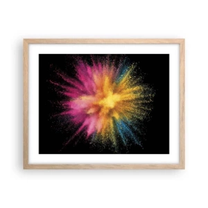 Poster in light oak frame - Birth of Colours - 50x40 cm