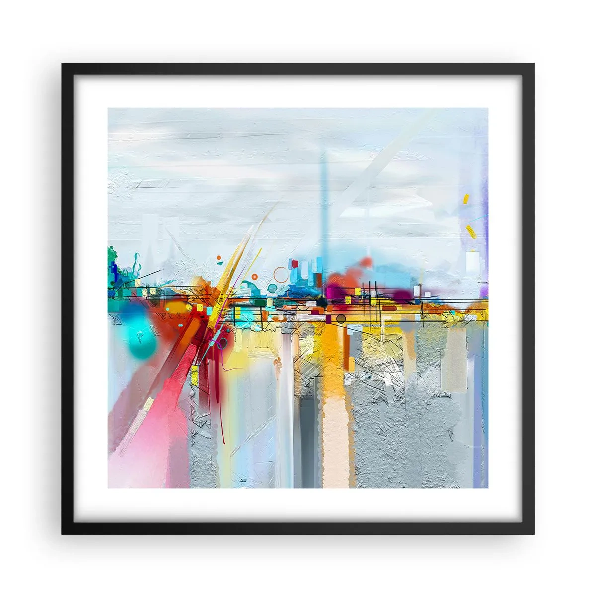 Poster in black frame - Bridge of Joy over the River of Life - 50x50 cm