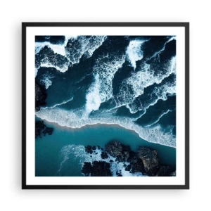Poster in black frame - Envelopped by Waves - 60x60 cm