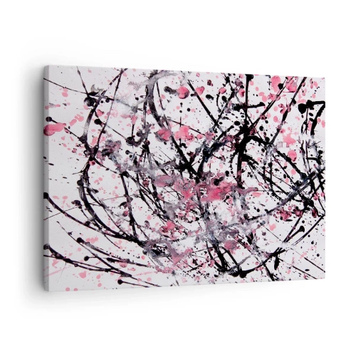 Canvas picture - Abstract pattern in shades of pink, black and white - 70x50cm - Fleeting Nature of Life - Modern wall decoration for the living room and bedroom ARTTOR