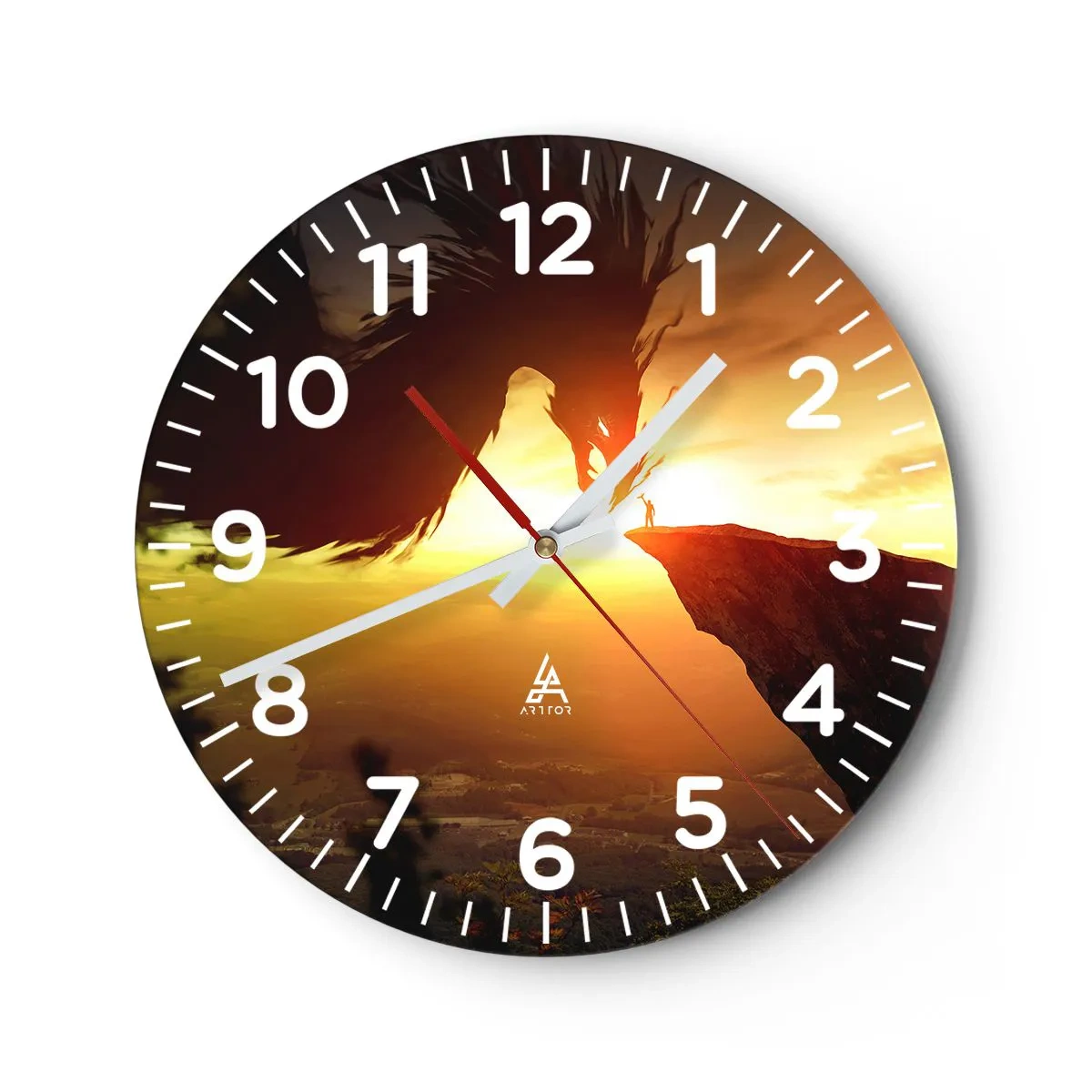 Wall clock - Clock on glass - Dragon Slayer - 30x30 cm