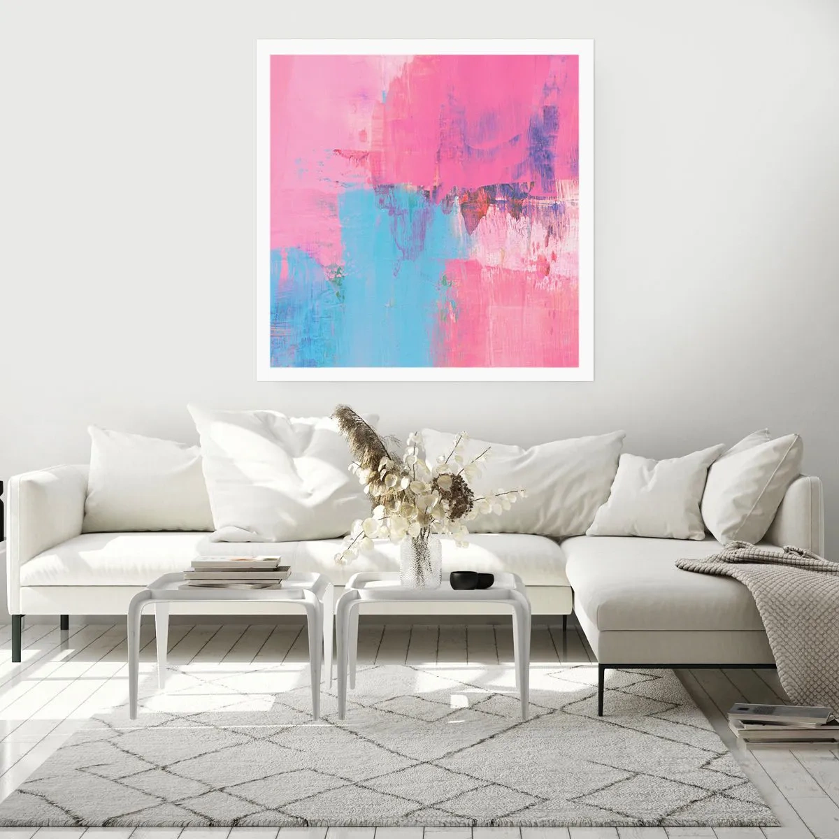 Poster - Pink, Blue and a Pinch of Light - 50x50 cm