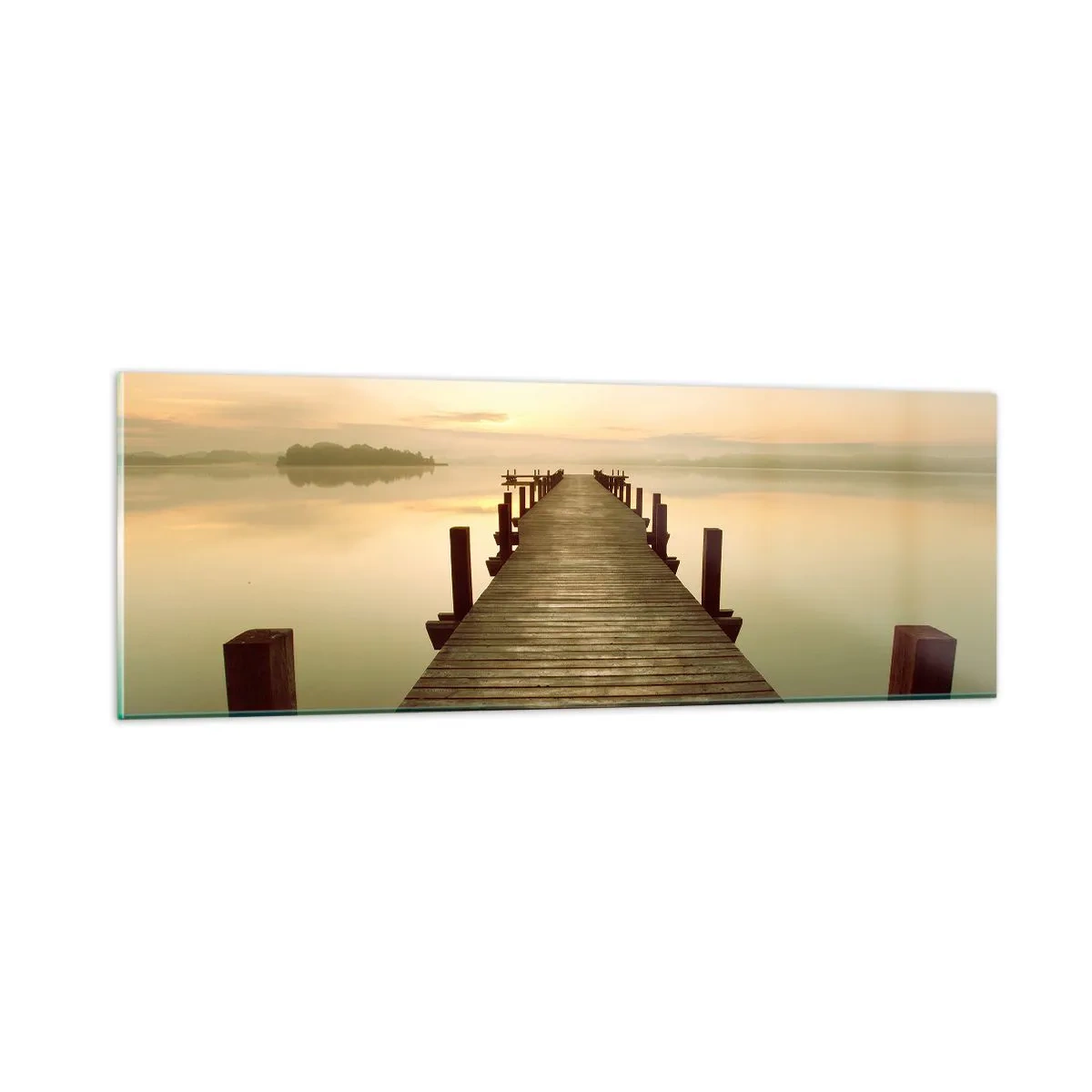 Glass picture - Before Dawn, Dawn, Light - 90x30 cm