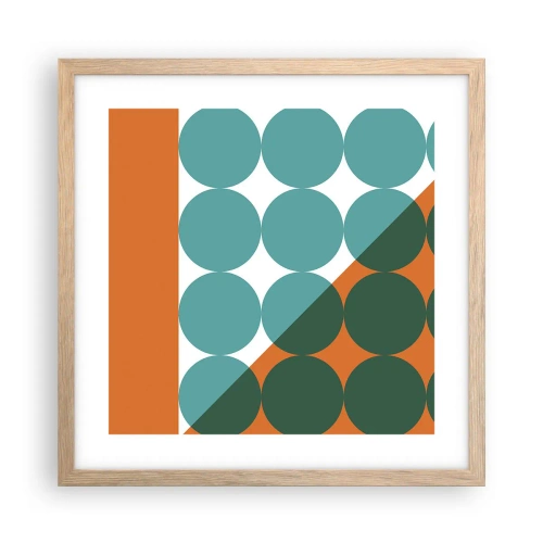 Poster in light oak frame - Upwards and Diagonally - 40x40 cm