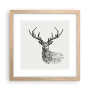 Poster in light oak frame - Derr in Cubist Style - 30x30 cm