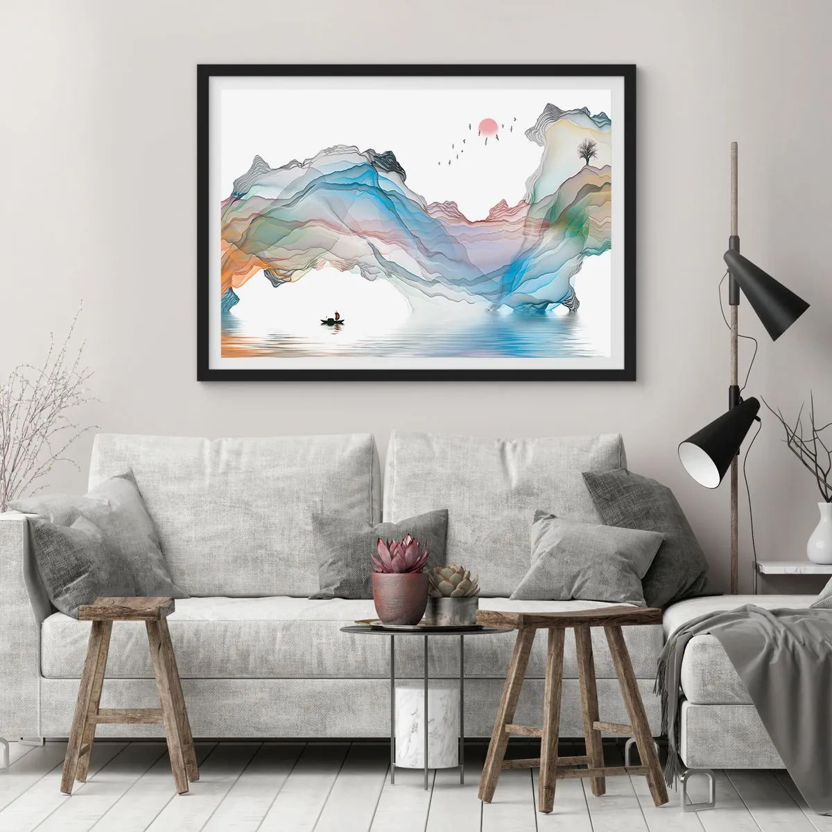Poster in black frame - Towards Crystal Mountains - 70x50 cm