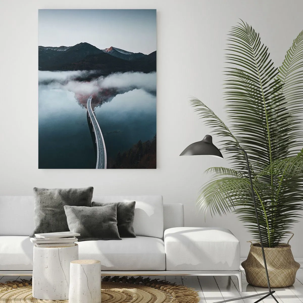 Glass picture - By the Water Smooth as a Mirror - 50x70 cm