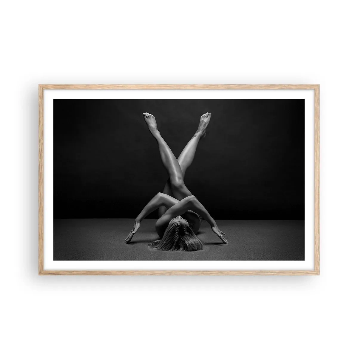 Poster in light oak frame - Geometry of Nakedness - 91x61 cm