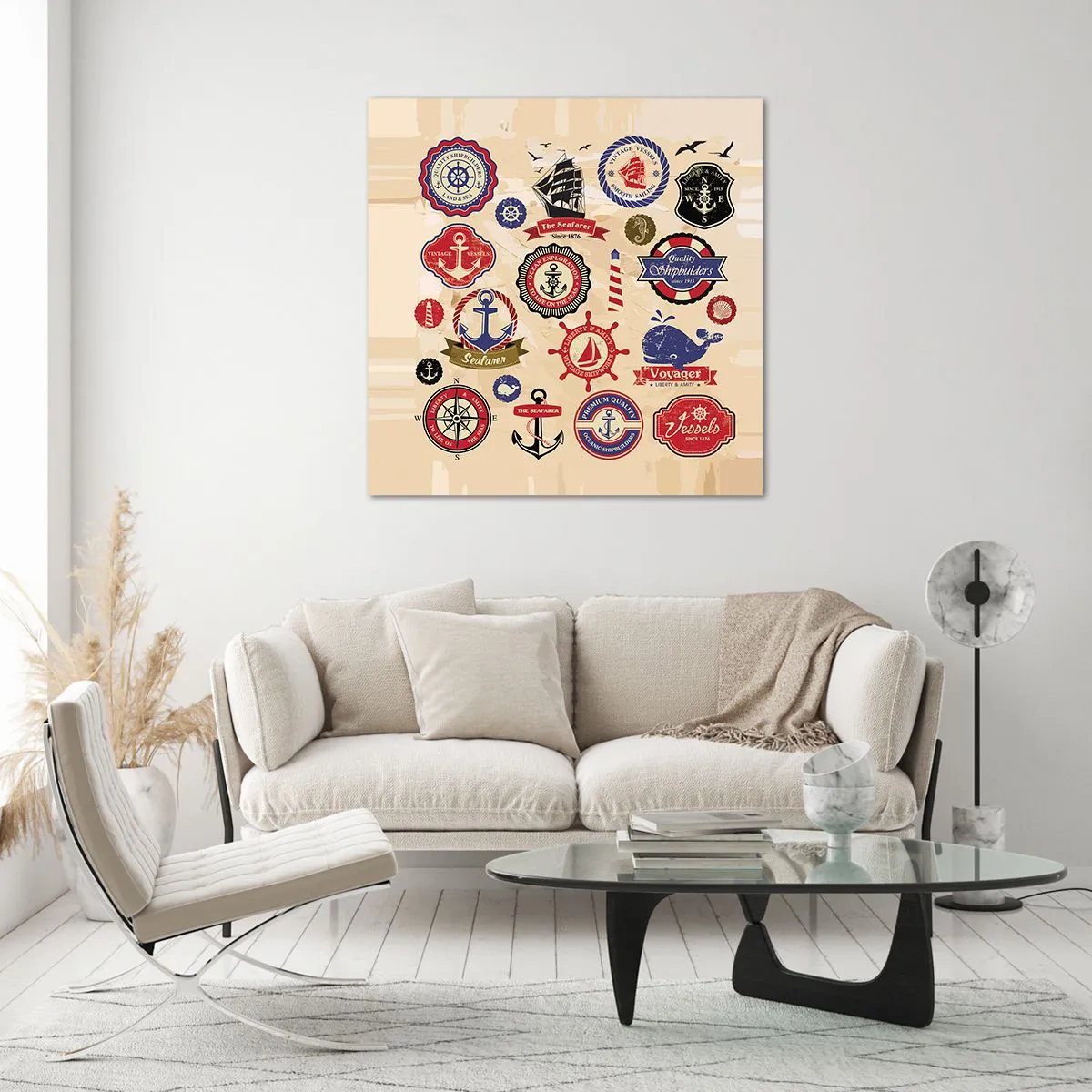 Glass picture - Brotherhood of Yachts - 50x50 cm