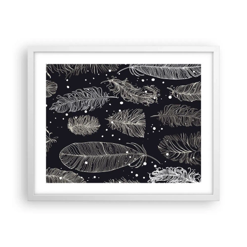 Poster in white frmae - Feathery Lace - 50x40 cm