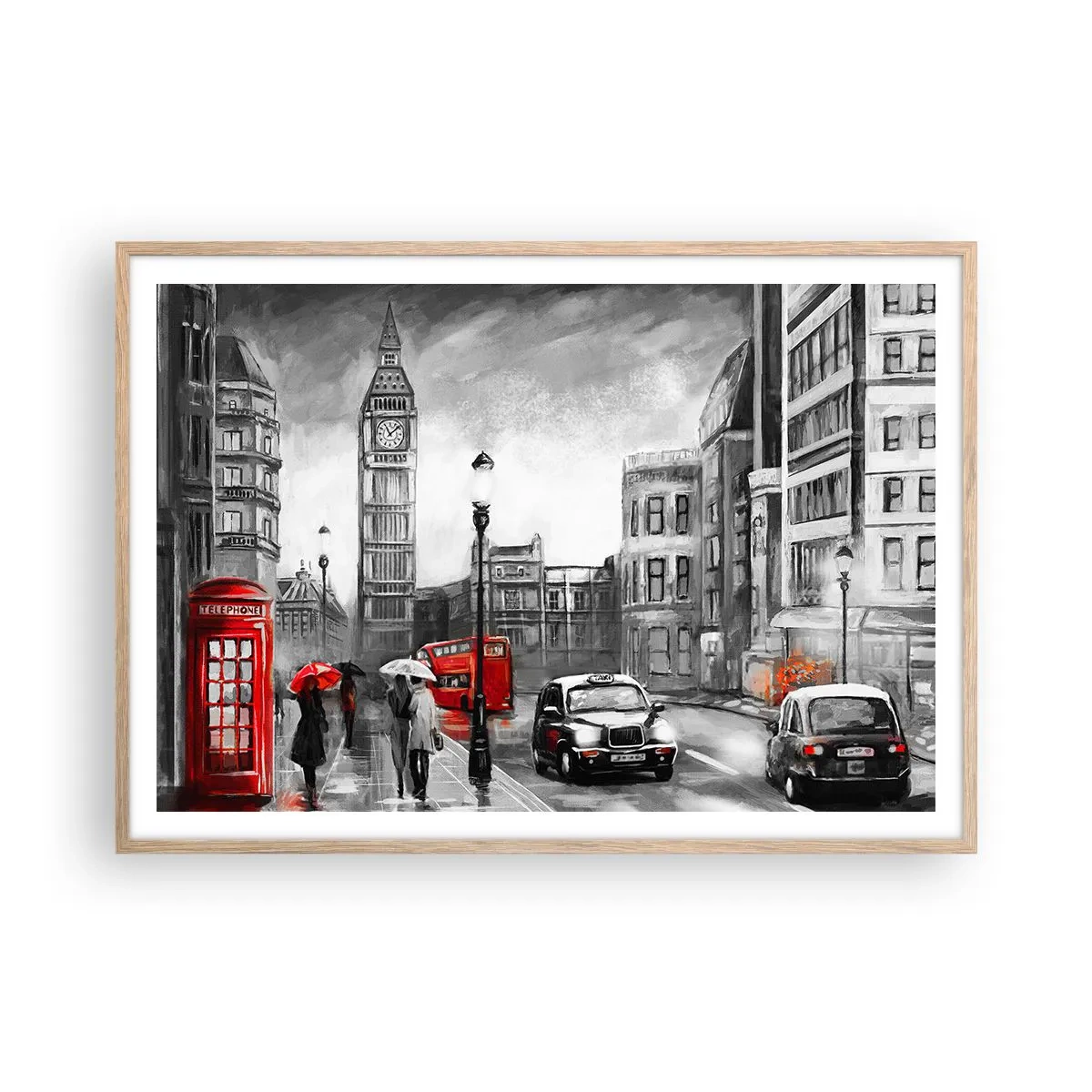 Poster in light oak frame - Not Such a Grey City - 100x70 cm