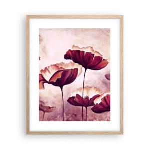 Poster in light oak frame - Red and White Flake - 40x50 cm
