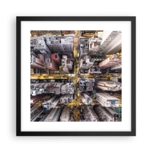 Poster in black frame - Greetings from Hong Kong - 40x40 cm