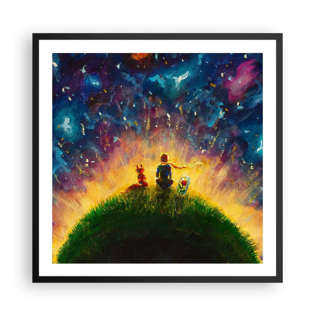 Poster in black frame - Love and Friendship - Whole World - 60x60 cm