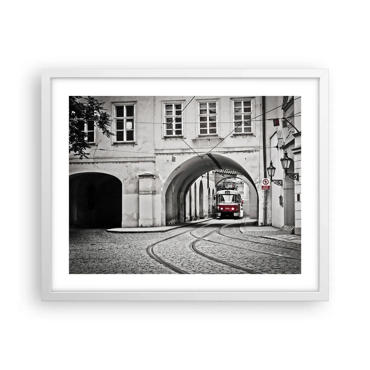 Poster in white frmae - Through City Labirynth - 50x40 cm