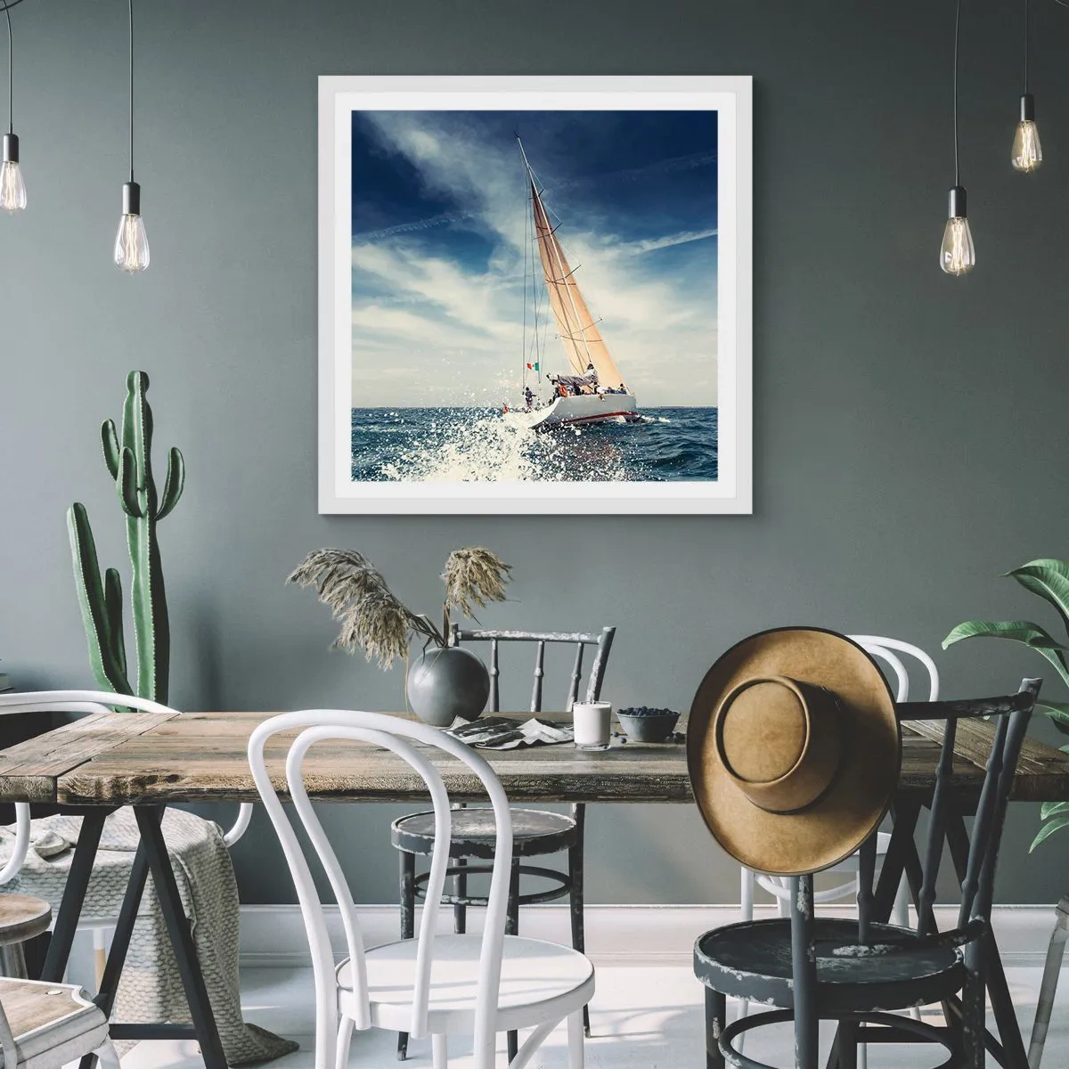 Poster in white frmae - They Won't Catch Us - 30x30 cm