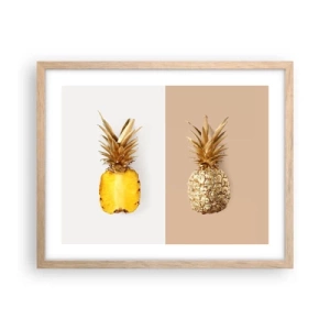 Poster in light oak frame - Pineapple for Us - 50x40 cm