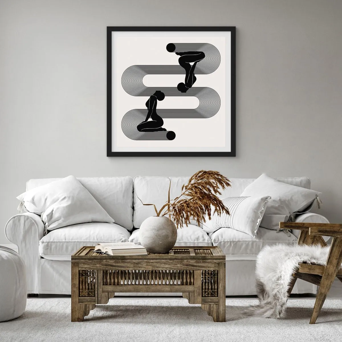 Poster in black frame - Sensual Symmetry - 30x30 cm