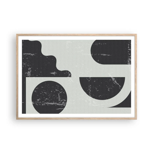 Poster in light oak frame - Composition Above and Under - 100x70 cm
