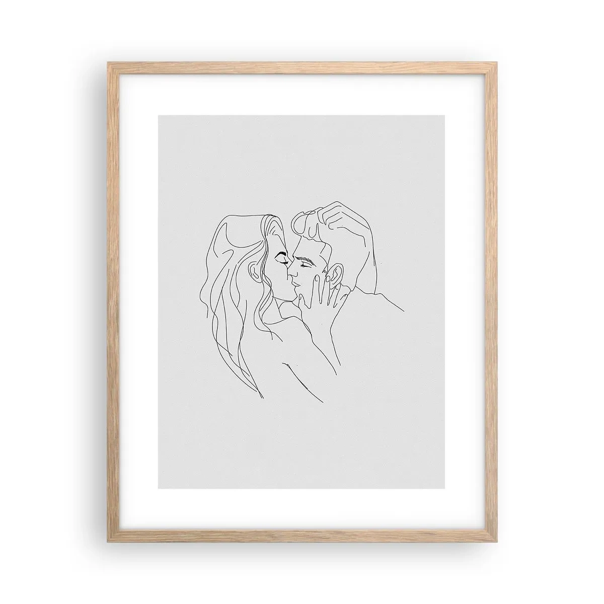 Poster in light oak frame - With the Same Line - 40x50 cm