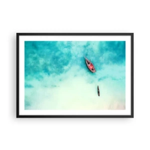 Poster in black frame - On the Beaches of Zanzibar, When the Tide Is High - 70x50 cm