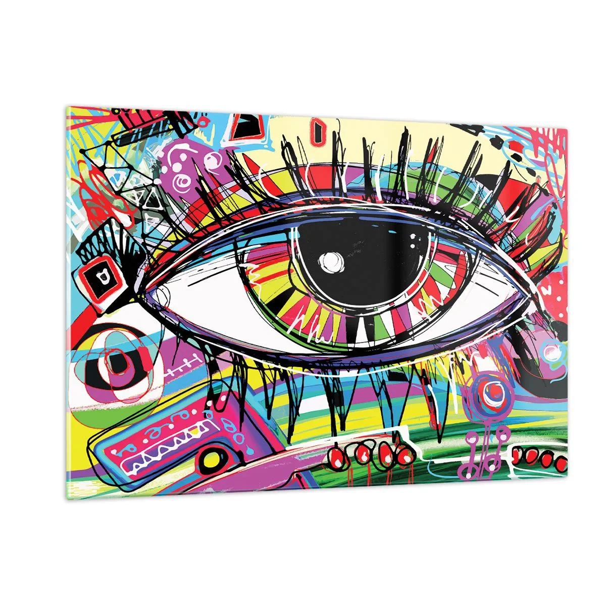 Glass picture - Colourful Eye - Colourful Soul - 120x80 cm