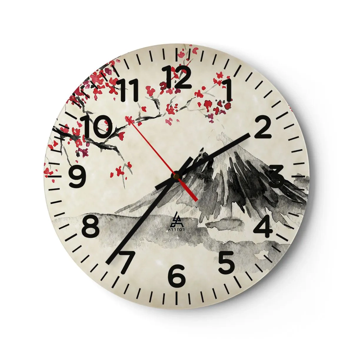 Wall clock - Clock on glass - Love Japan - 40x40 cm