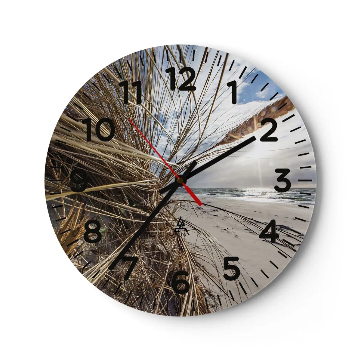 Wall clock - Clock on glass - Enounter of the Elements - 30x30 cm