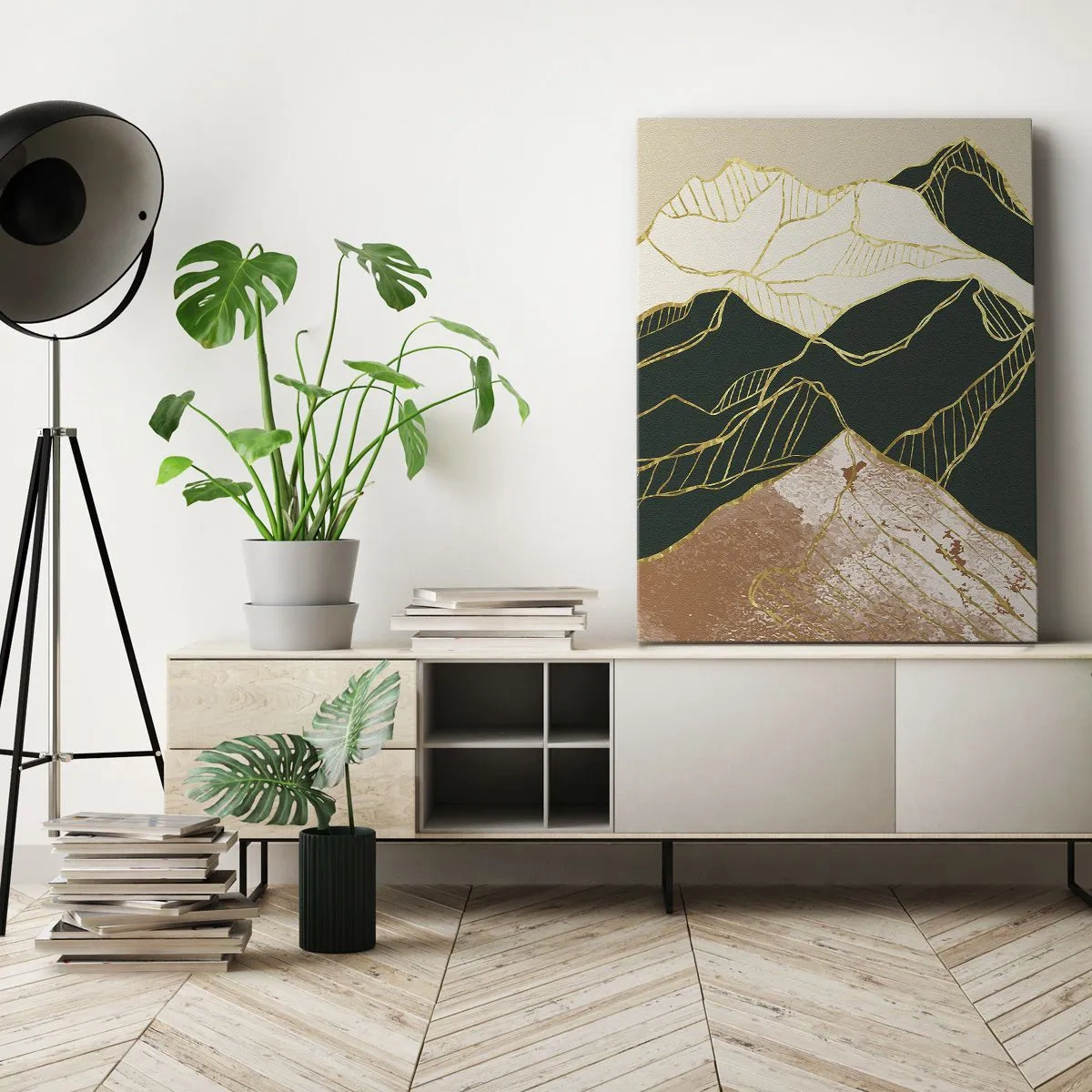 Canvas picture - Golden Peaks - 80x120 cm