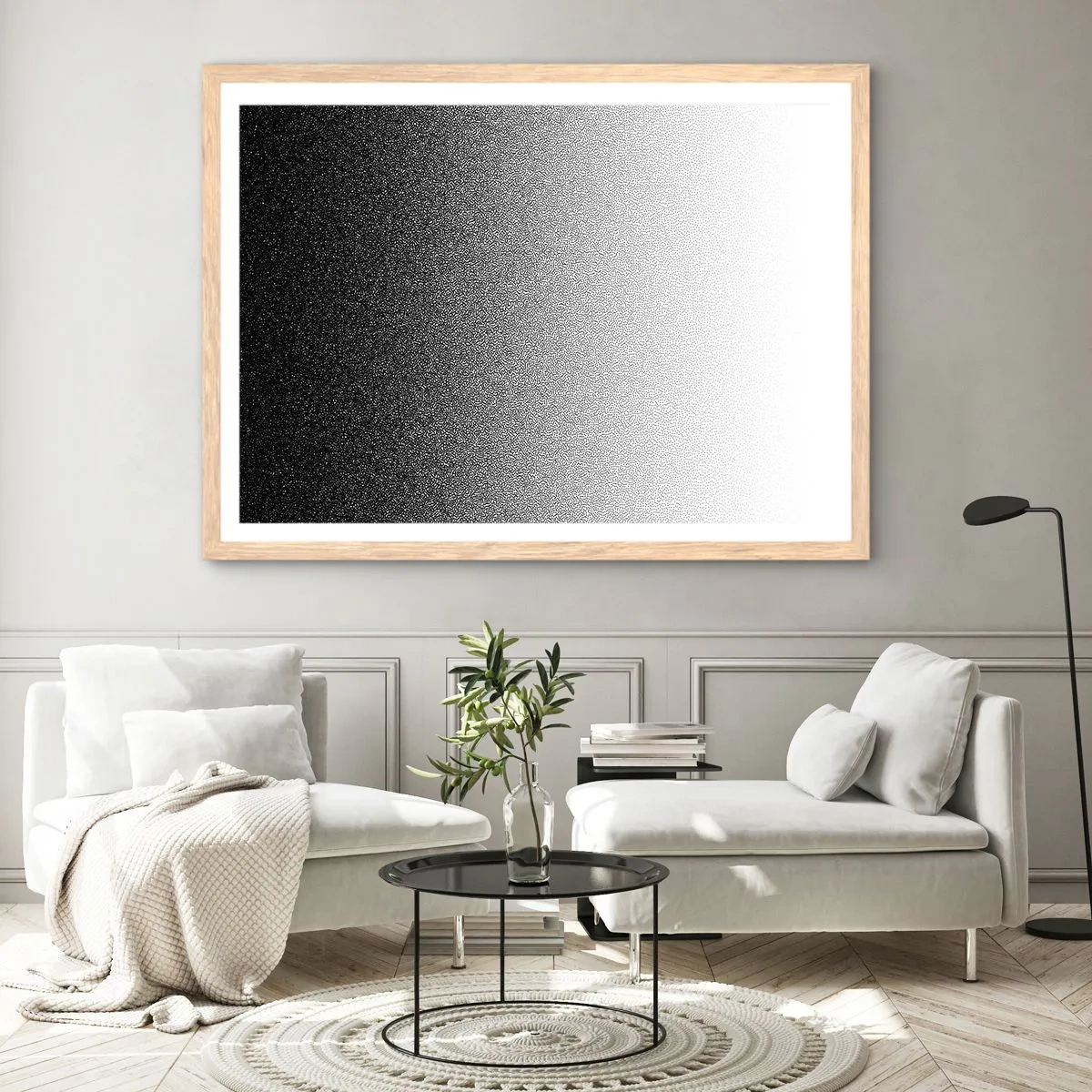 Poster in light oak frame - Towards Light - 100x70 cm