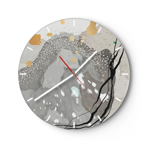 Wall clock - Clock on glass - Organic Composition - 40x40 cm