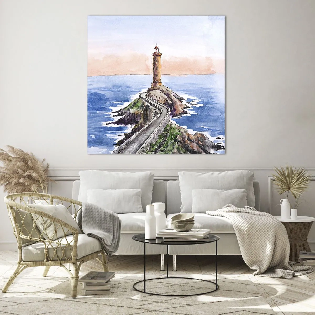 Glass picture - In the Direction of the Sea - 70x70 cm