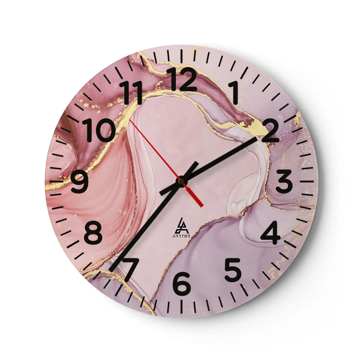Wall clock - Clock on glass - Caress of Colours - 30x30 cm