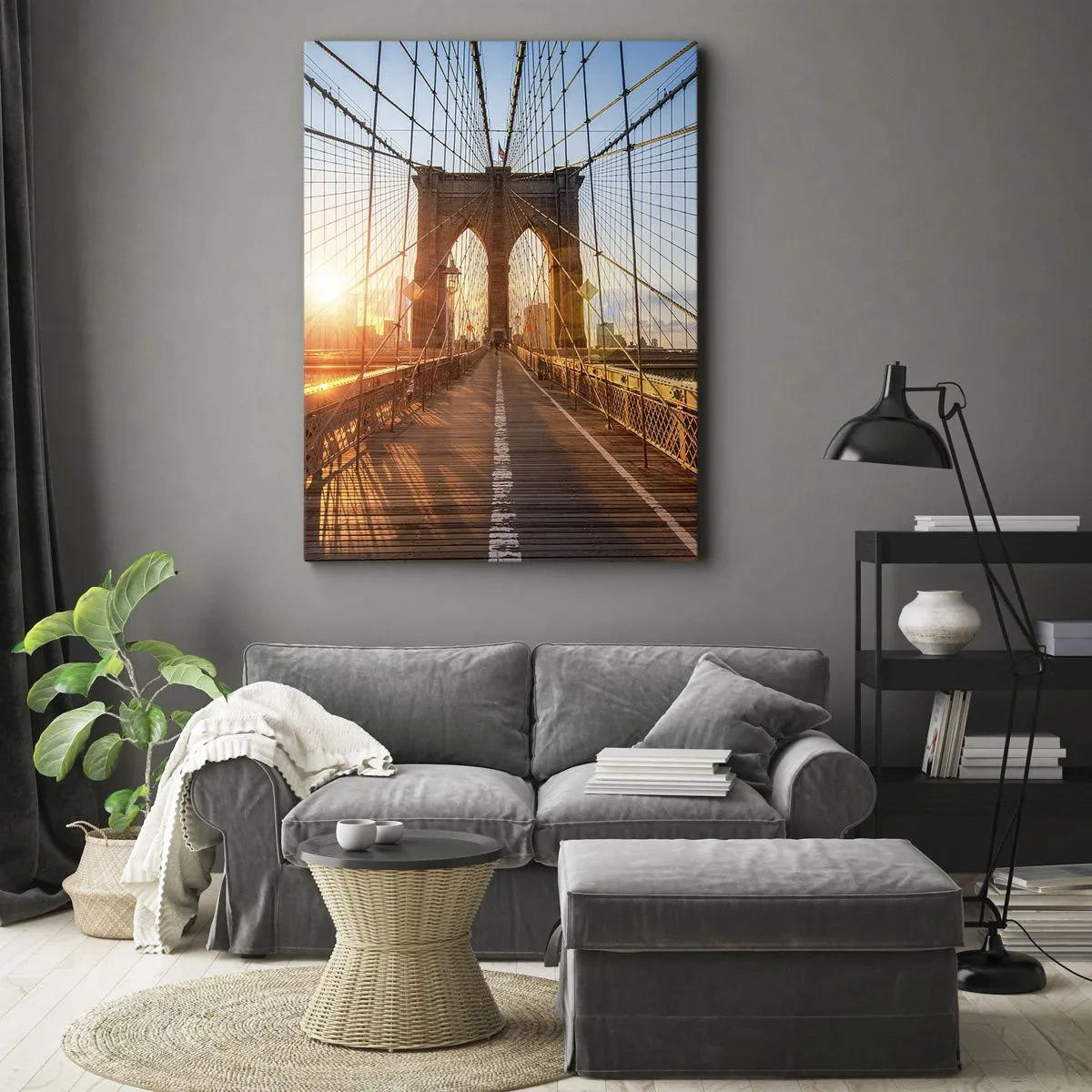 Canvas picture - On a Golden Bridge - 45x80 cm