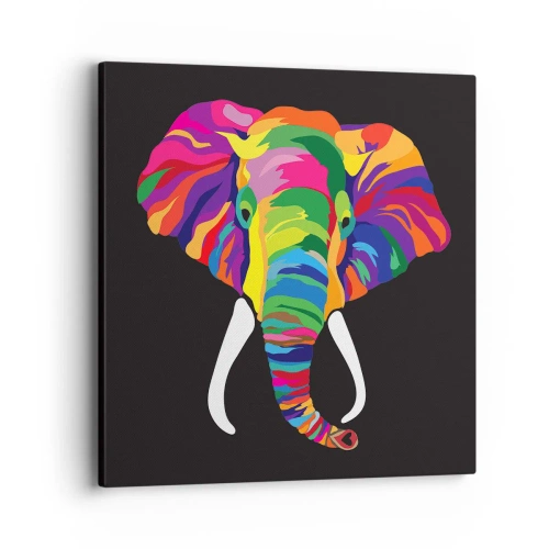 Canvas picture - Elephant That Enjoyed Rainbow Bath - 40x40 cm