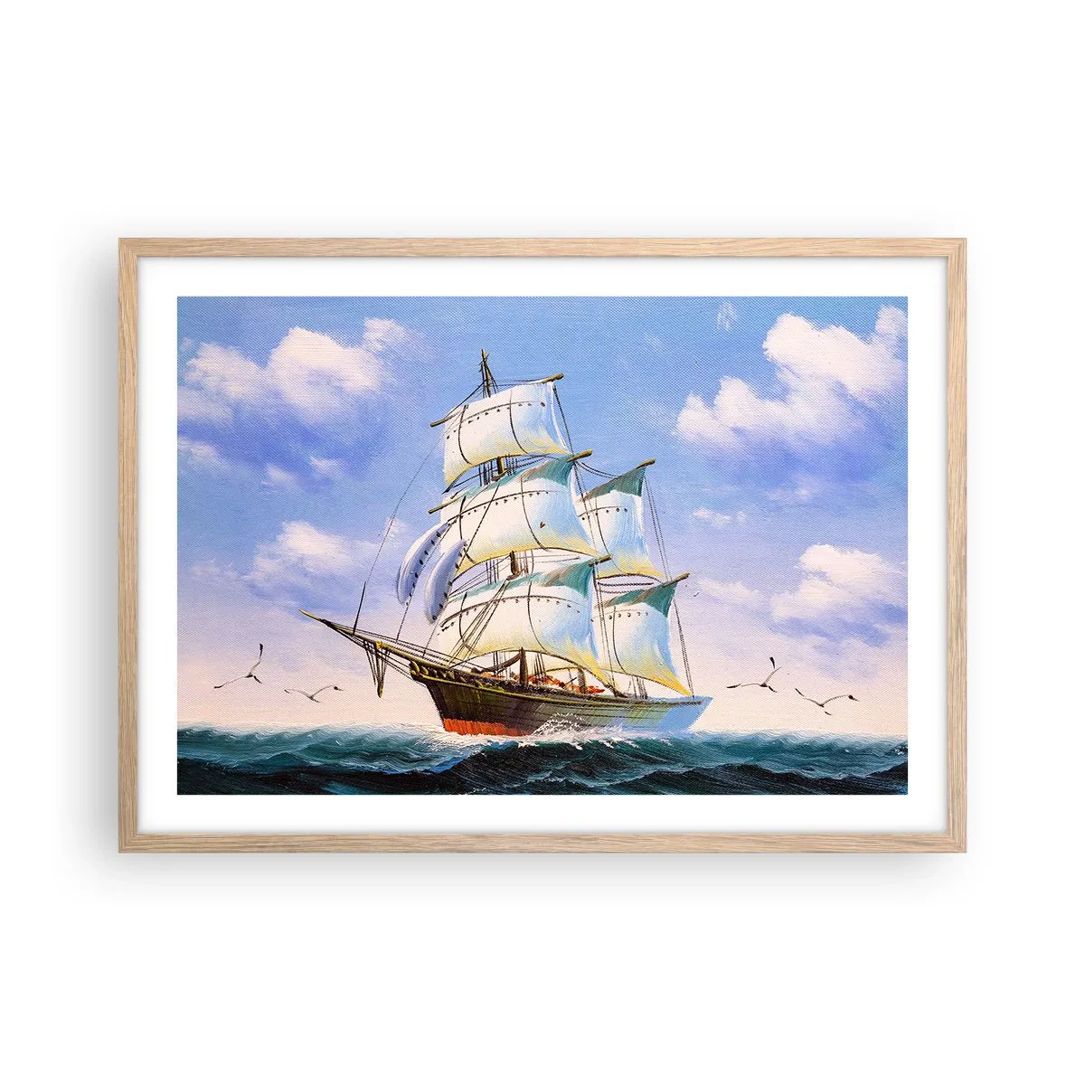 Poster in light oak frame - Proudly with Wind - 70x50 cm
