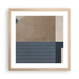 Poster in light oak frame - Composition of Simplicity and Curvature - 40x40 cm