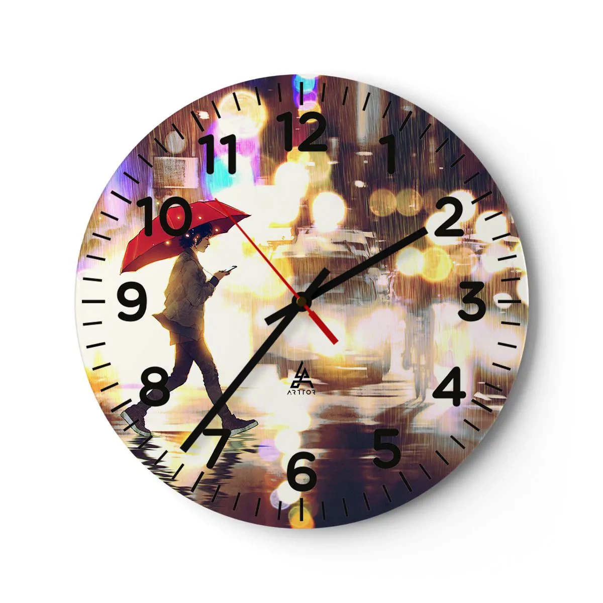 Wall clock - Clock on glass - It Is Sunny Afterall - 30x30 cm