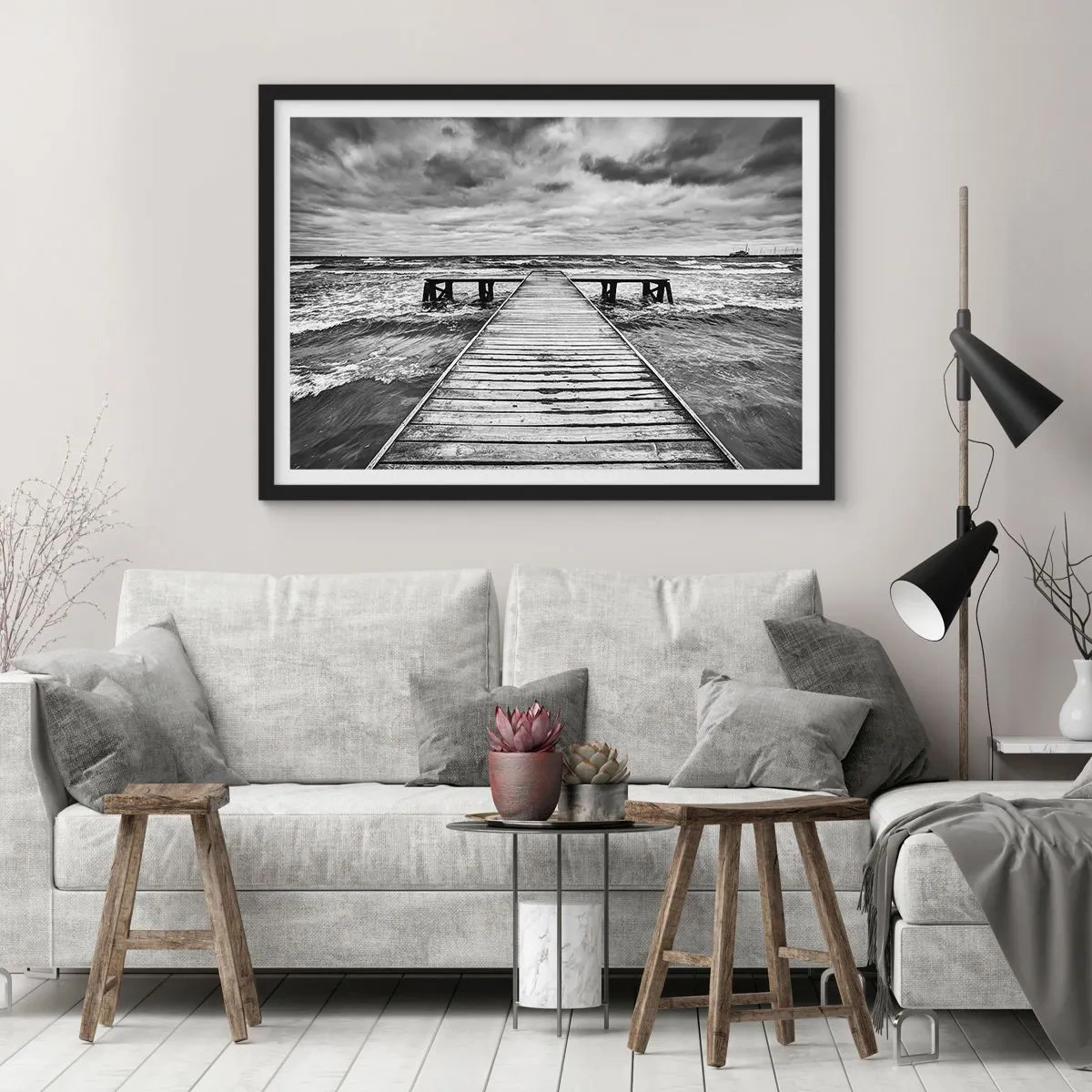 Poster in black frame - Waiting for the Wind to Blow away - 50x40 cm