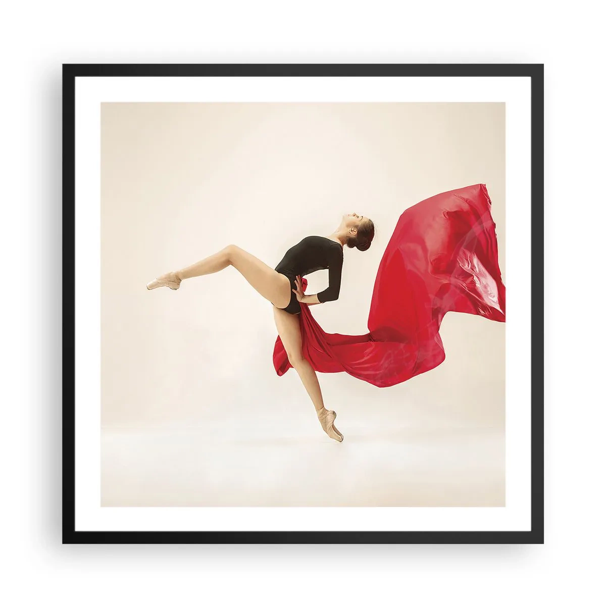 Poster in black frame - Red and Black - 60x60 cm